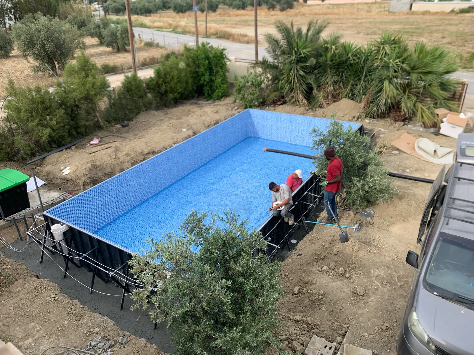 Demirhan havuz projesinde liner ve su yüzeyi